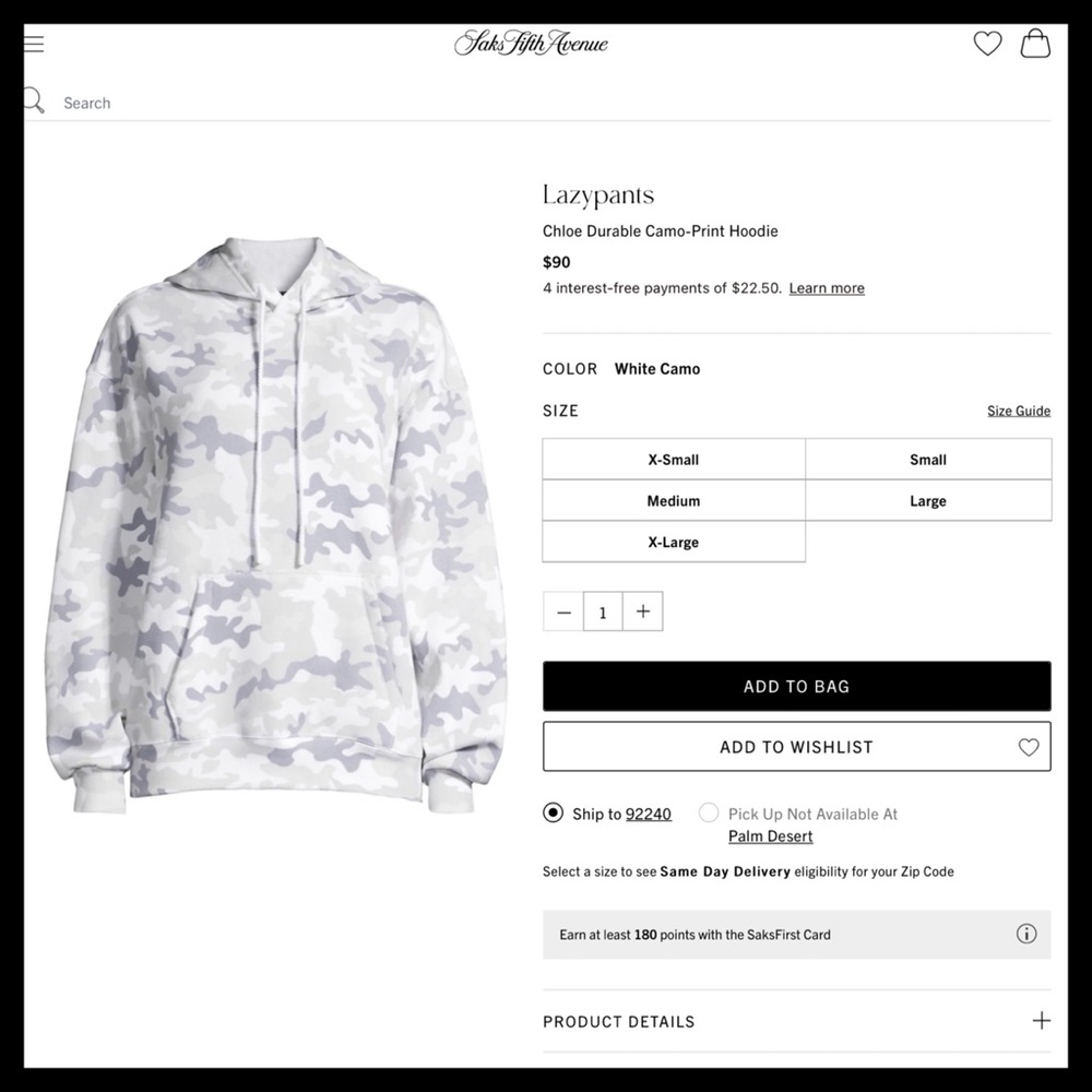 LAZYPANTS The Cooper Hoodie Sweatshirt In White Camo - Picture 8 of 15